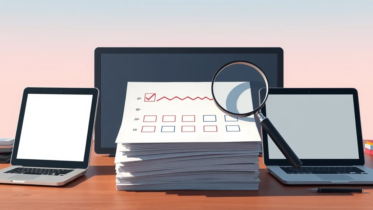 Illustration: A stack of blank report cards sits on a desk.