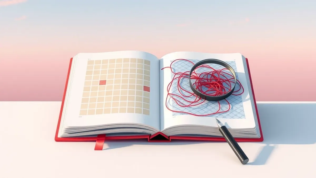 Illustration: A clean white desk holds a single open notebook.